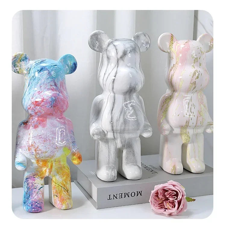 Aesthetic Bear Figure Resin Nordic Bear Statue Figurine Sculpture Luxury Livingroom Decoration Home Ornament Desk Accessories