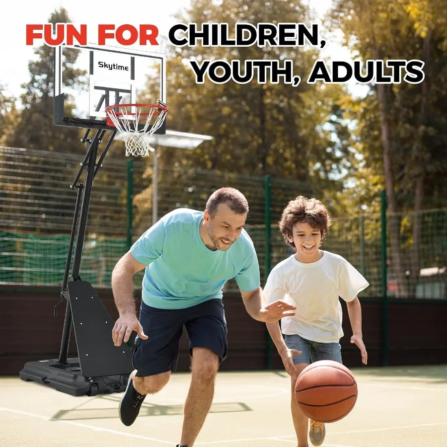 Adjustable Portable Outdoor Basketball Hoop – Stepless Height Regulation