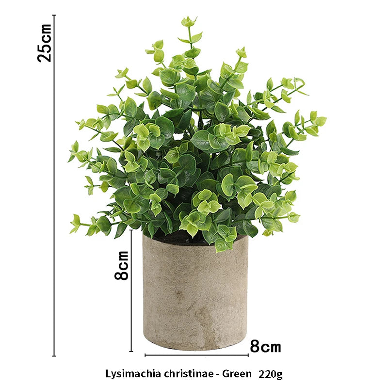 Artificial Plant Potted Eucalyptus Plant Small Fake Flower Bonsai With Pot Mini Plant Desktop Office Home Restaurant Decoration