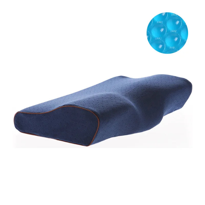 2025 Cooling Gel Memory Foam Pillow Summer Ice Silk Butterfly Shape Slow Rebound Pillow for Neck Pain Relief