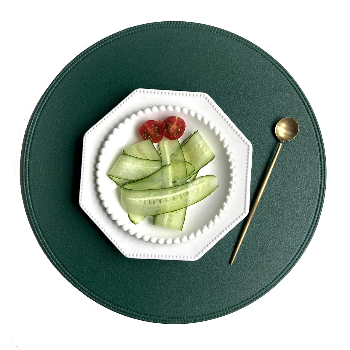 Faux Leather Round Placemats – Insulated Table Mats (1 / 4 / 6 Pack)