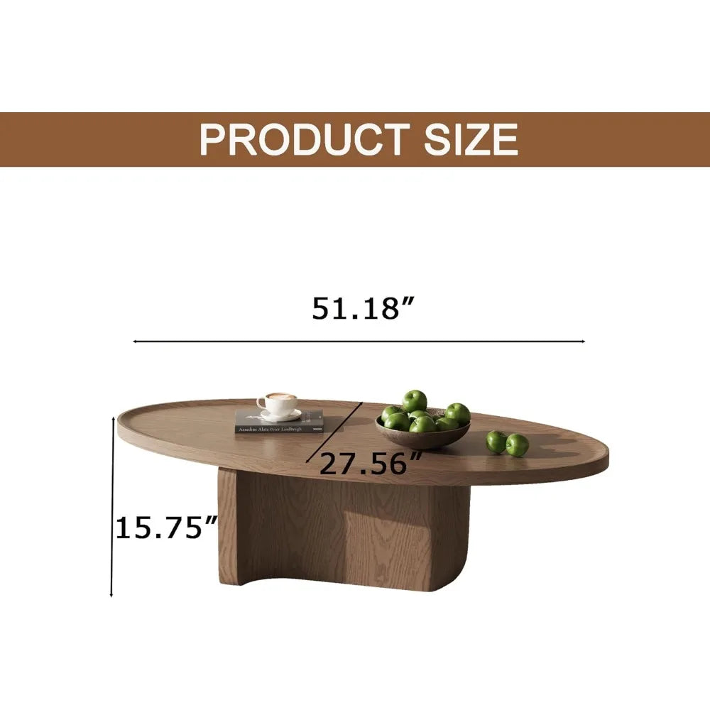 Round Wood Coffee Table – Mid-Century Modern Small Nesting Side Tables