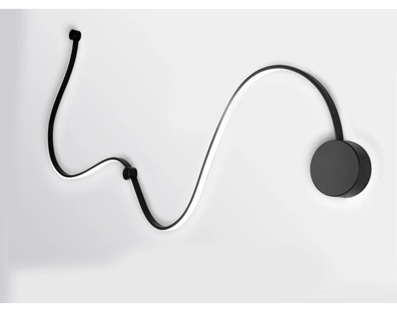 Black Modern Led Wall Sconce Lamp For Bedroom Living Room Hallway Stairs Home Minimalist Long Led Wall Light With Remote Control