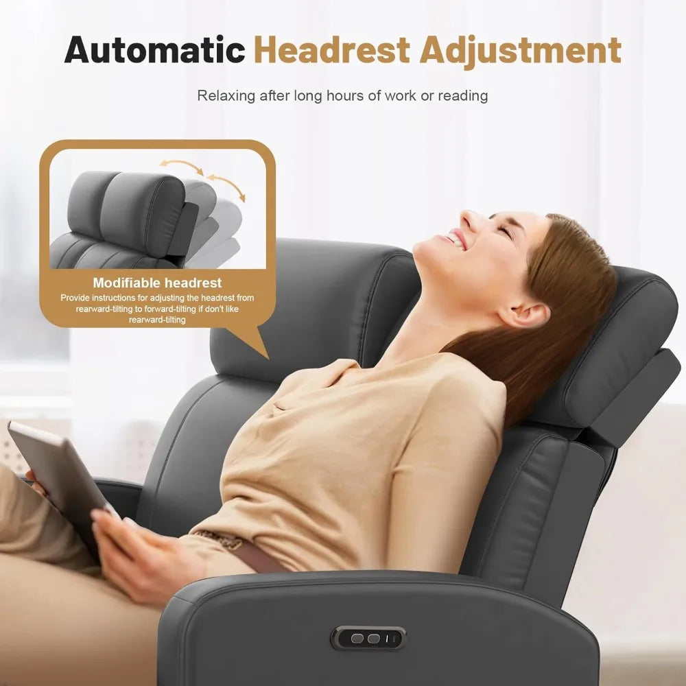 Power Loveseat Recliner Sofa, Reclining Loveseat with Adjustable Headrest, Charging Ports & Side Pockets and Ergonomic Design, E