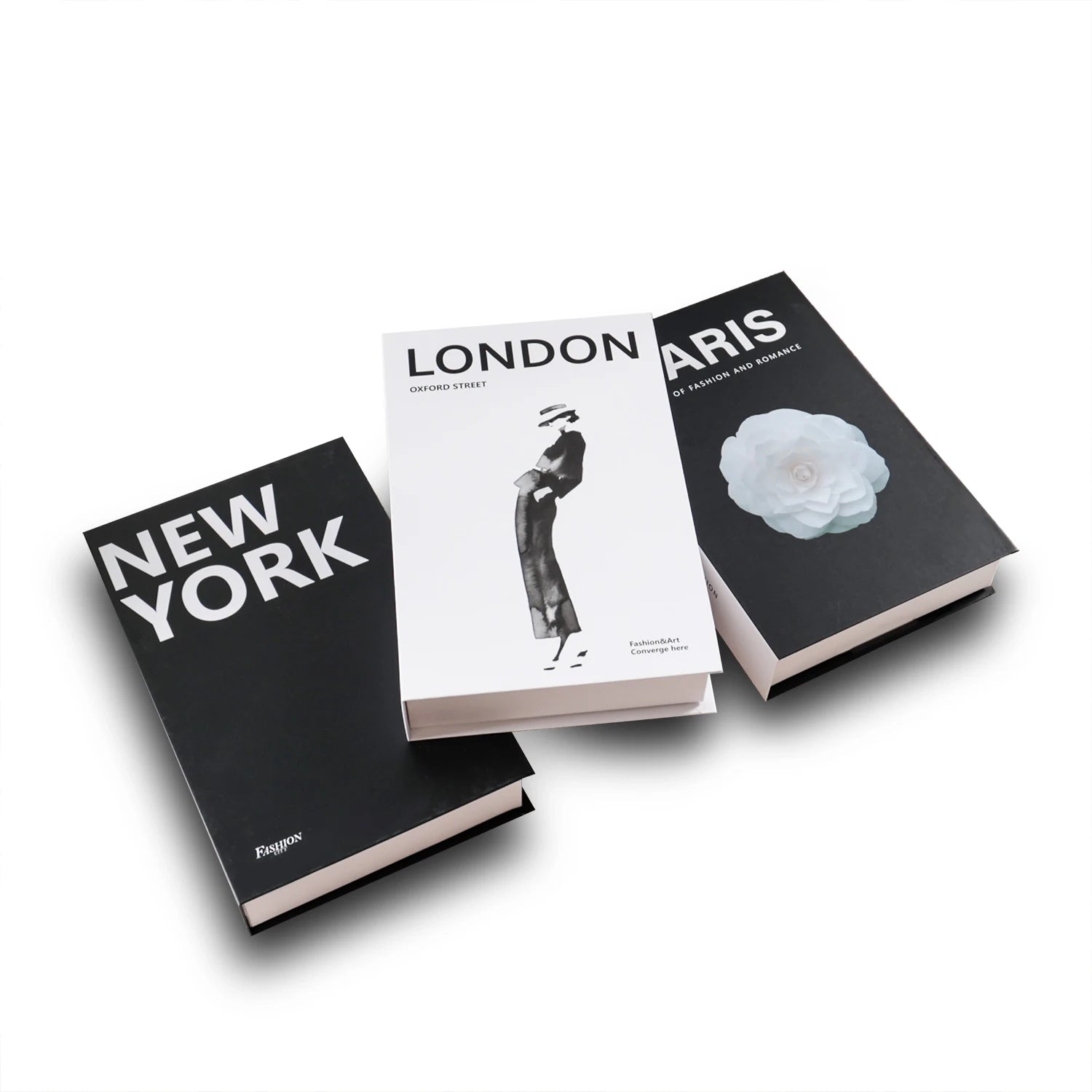 3Pcs Foldable Fashion Fake Books Living Room Decoration Designer Books Coffee Table Ornaments Club Hotel Room Villa Prop Books