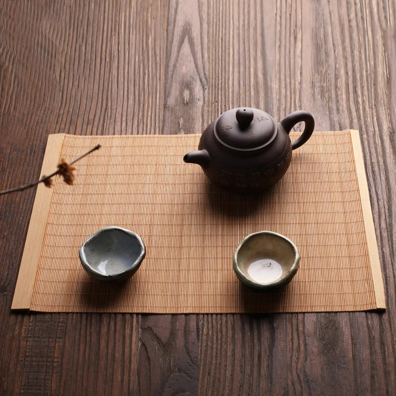 Natural Bamboo Table Runner Placemat Tea Mats Table Placemat Pad Heat Pad Japanese Style Coaster Home Cafe Restaurant Decoration