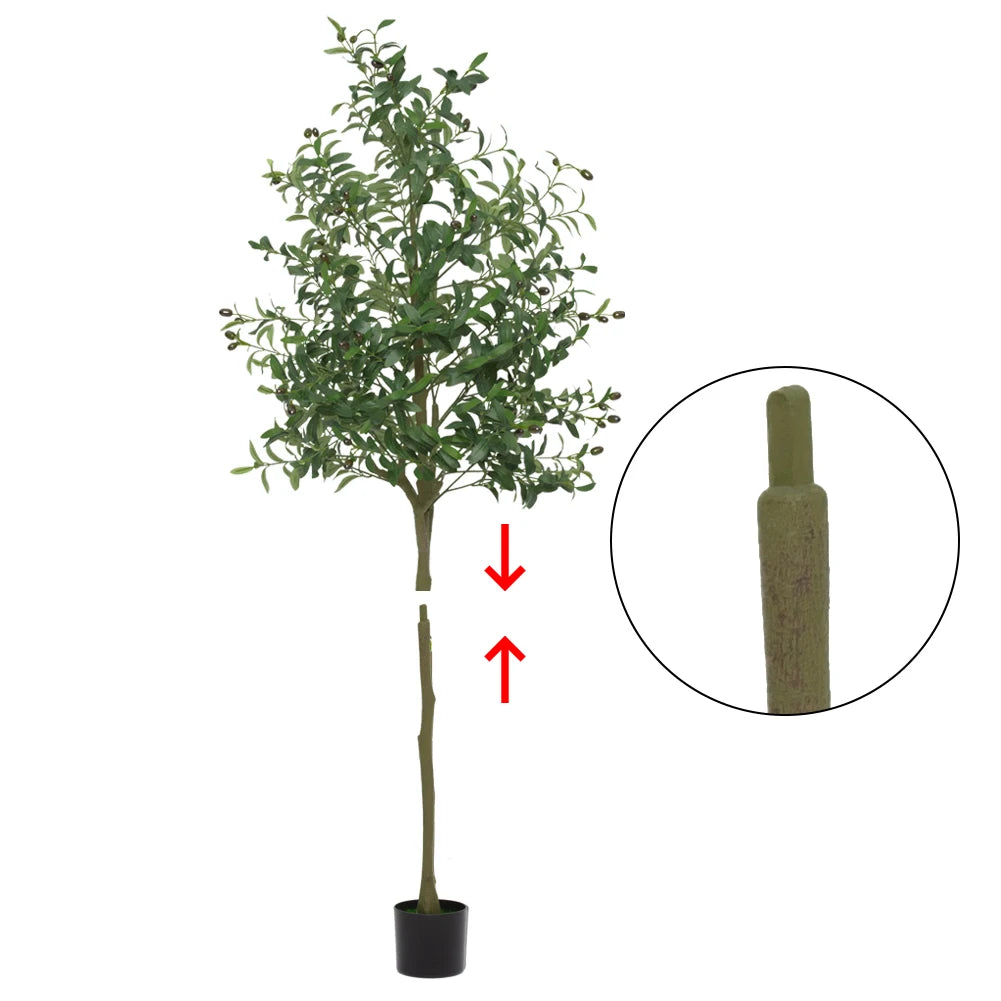 Artificial Olive Tree Faux Olive Tree 5ft/6ft/7ft Tall Artificial Tree Indoor Outdoor Potted Artificial Plants for Home Office