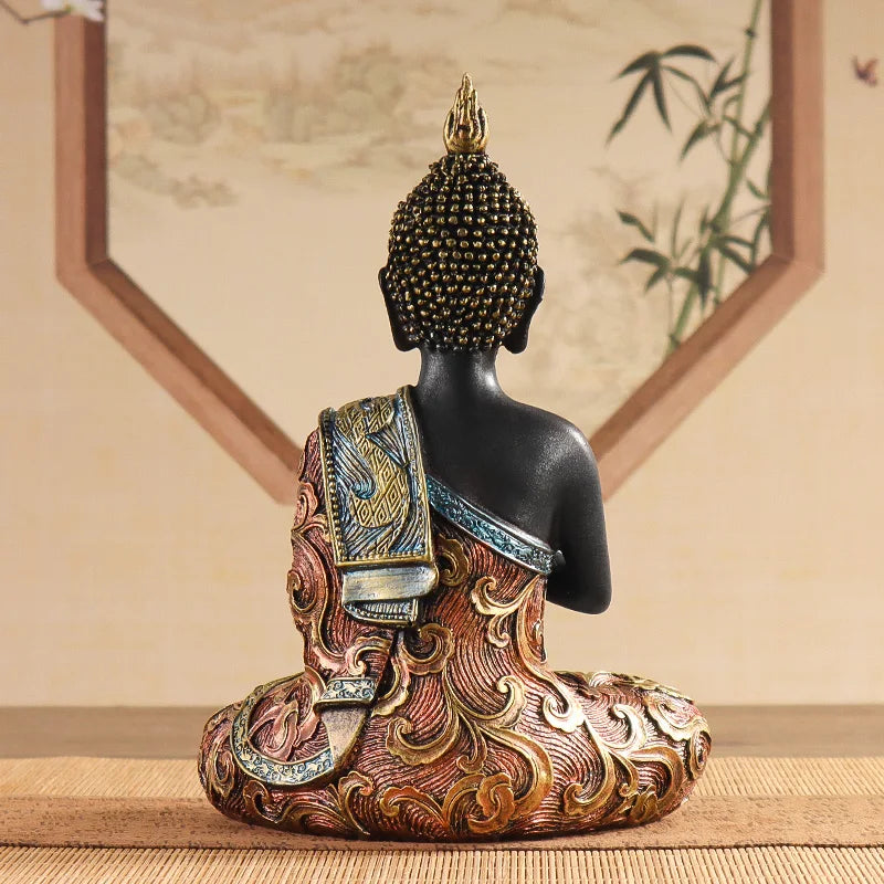 Exquisite Sitting Buddha Statue Sculpture, Religious Artwork Craft, Home Decor Piece, Living Room, Entrance Hall,Office Ornament