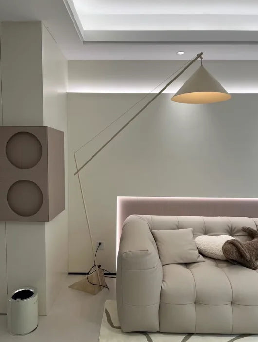 Light French Floor Lamp Nordic Modern Living Room Lamp Bedroom Marble Standing Lamp Fishing Lamp Home Decoration Lamp LED Light