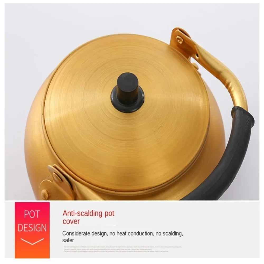 Portable Aluminum Outdoor Kettle – 0.75–4L (Gold Finish)