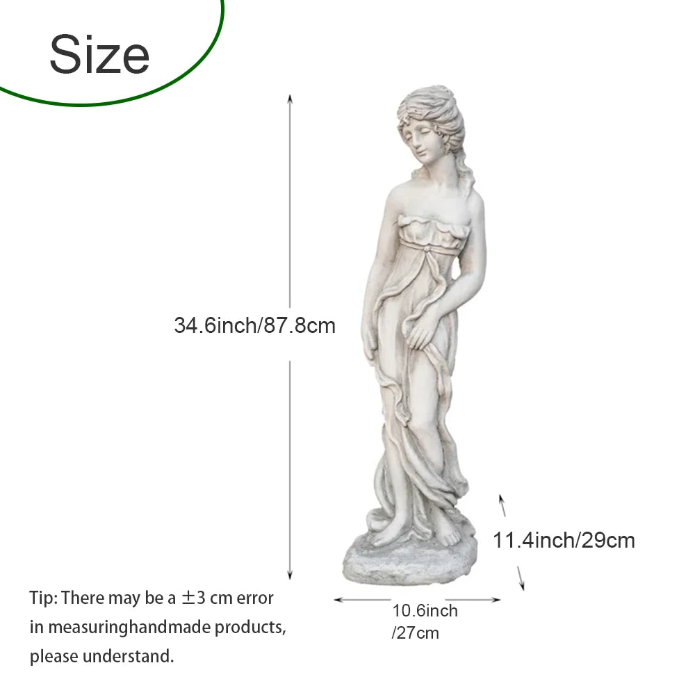 Outdoor Goddess Statue, Garden Beauty Decoration, Graceful Female Figure Sculpture, Catholic Concrete Finish Art Decor for Yard