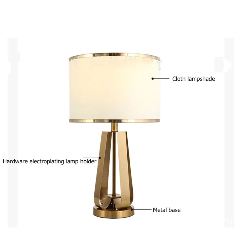 SOFEINA Modern Table Lamps Bedside Luxury Design Golden Desk Lights Home E27 Decorative For Foyer Living Room Office Bedroom