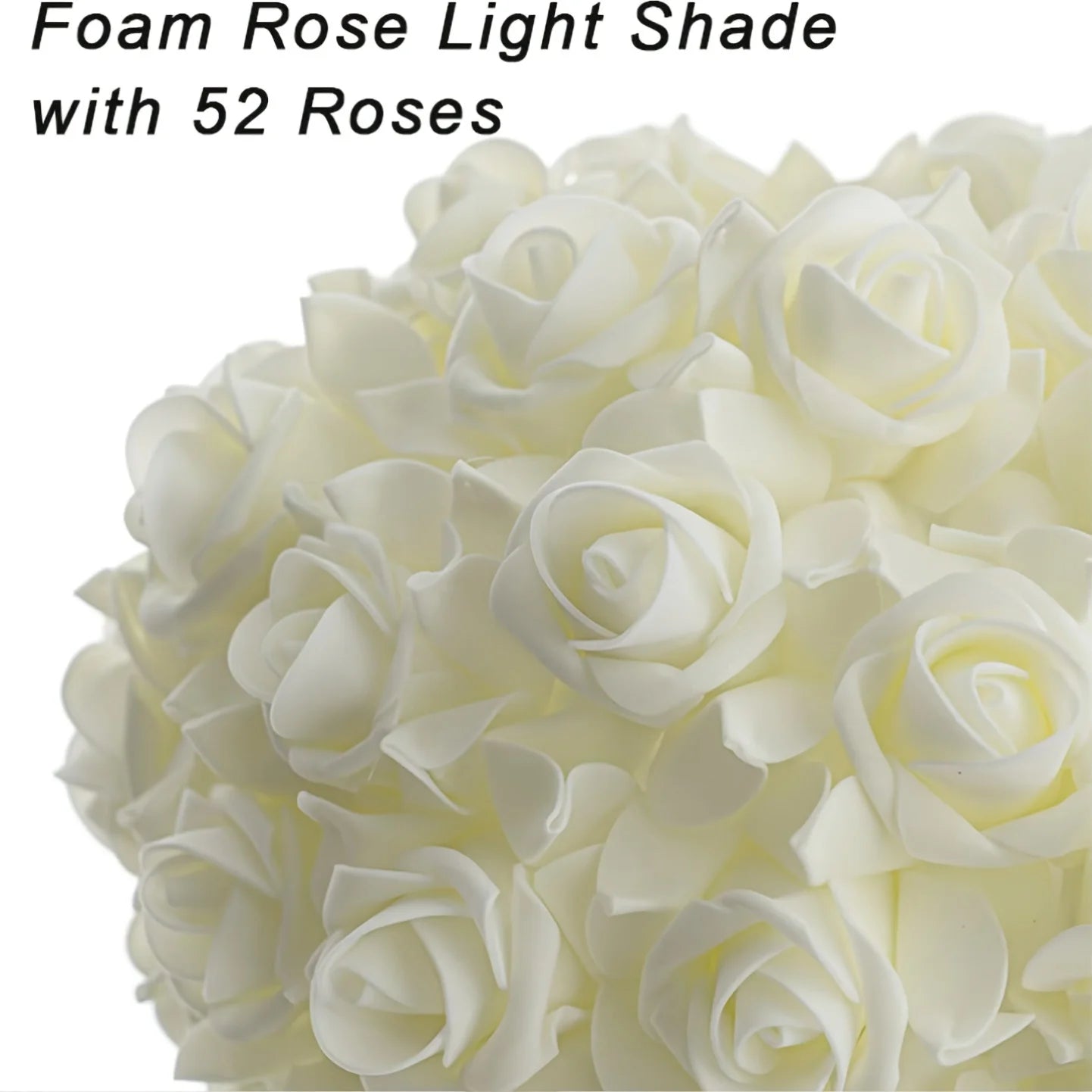 High-End LED Table Lamp with 52 Rose Flower Shade, Polished Metal Base for Bedside, Living Room, and Office Decor