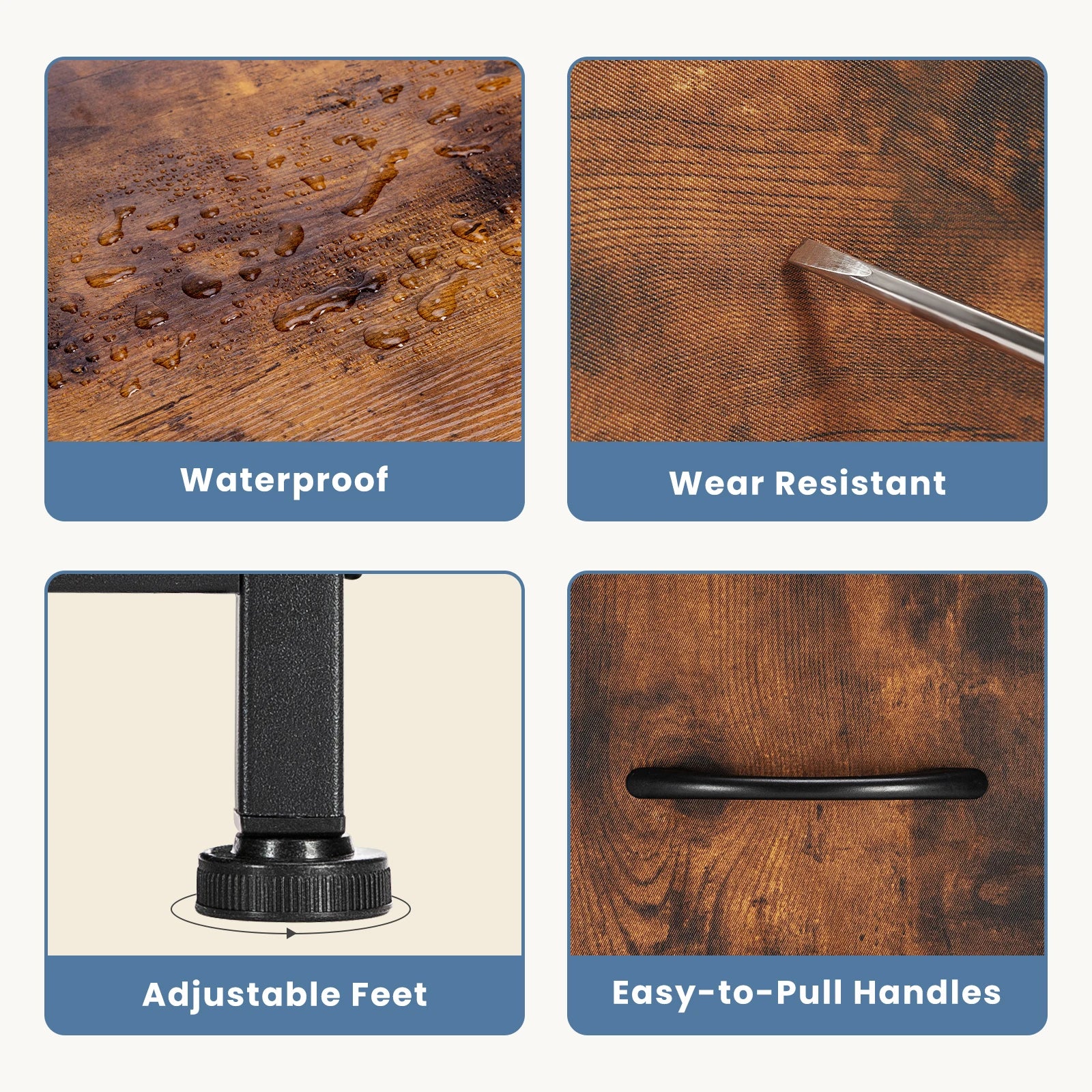 JHK TV Stand Dresser For Bedroom With 5 Fabric Drawers Storage Closet Chest Clothes Storage Display Cabinet Furniture