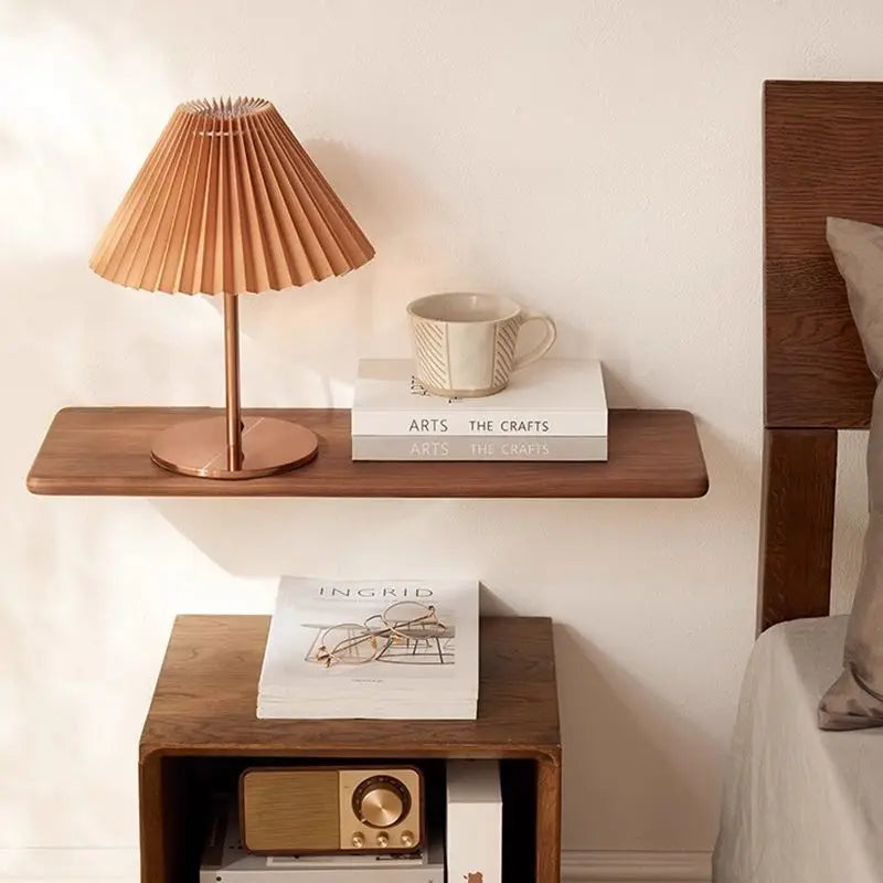 Solid Black Walnut Floating Shelf – Wall-Mounted Wood Ledge