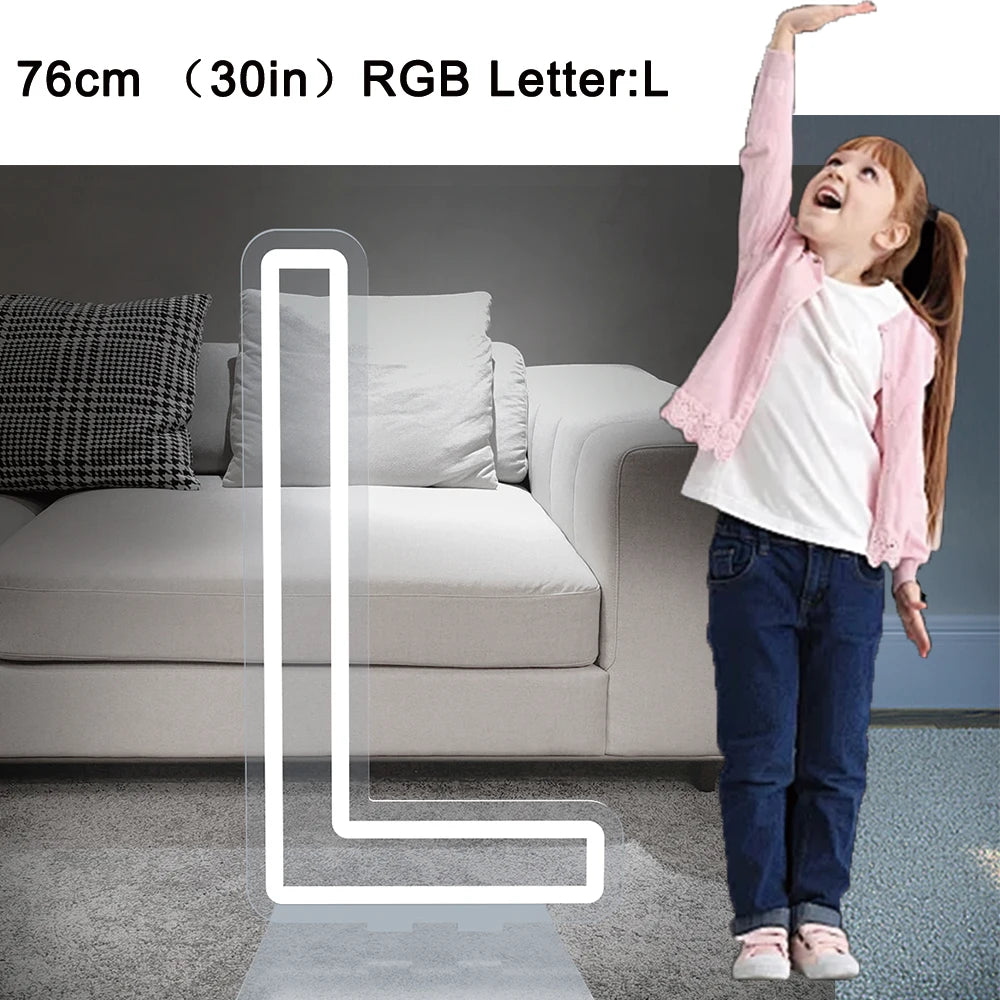 76cm Large Light up Letter Sign 26 Alphabet Stand up Lighting for Wedding Birthday Party Home Bar Decor