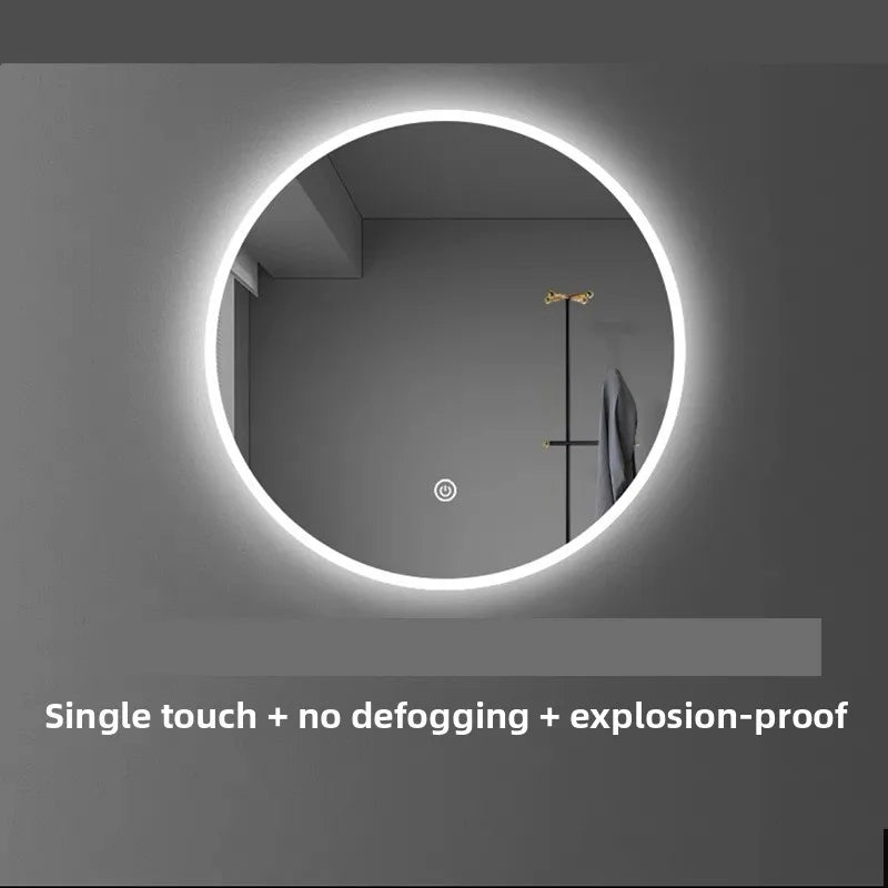 19.5 Inch Smart Round Mirror Bathroom Mirror Anti-fog Makeup Wall Hanging Bathroom Bathroom Led Mirror with Light Vanity Mirror