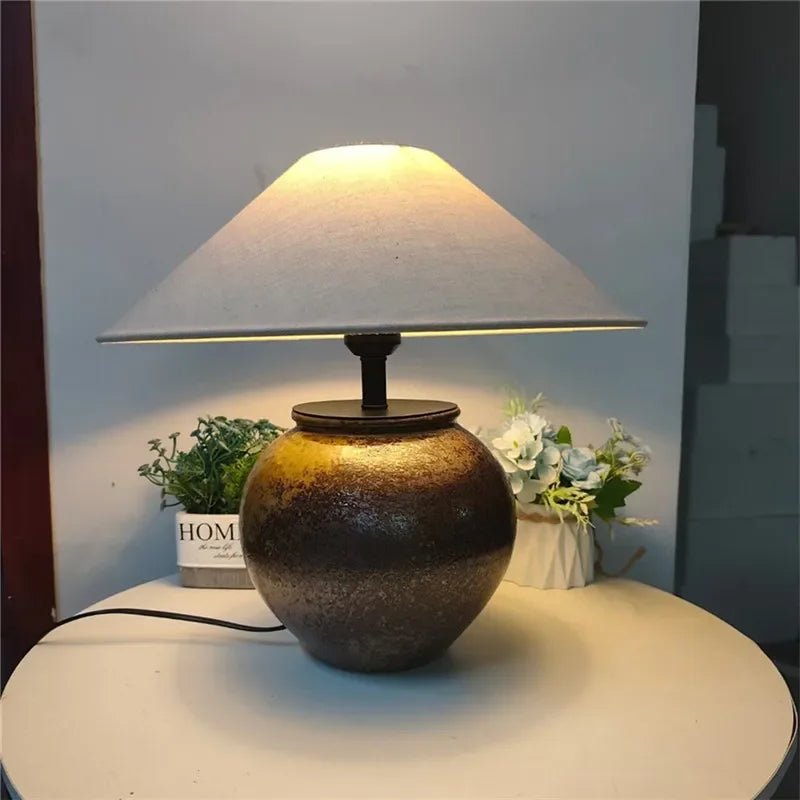 CEDRIC Contemporary Ceramic Table Lamp American Retro Creativity Living Room  Study Villa Hotel Homestay Desk Light