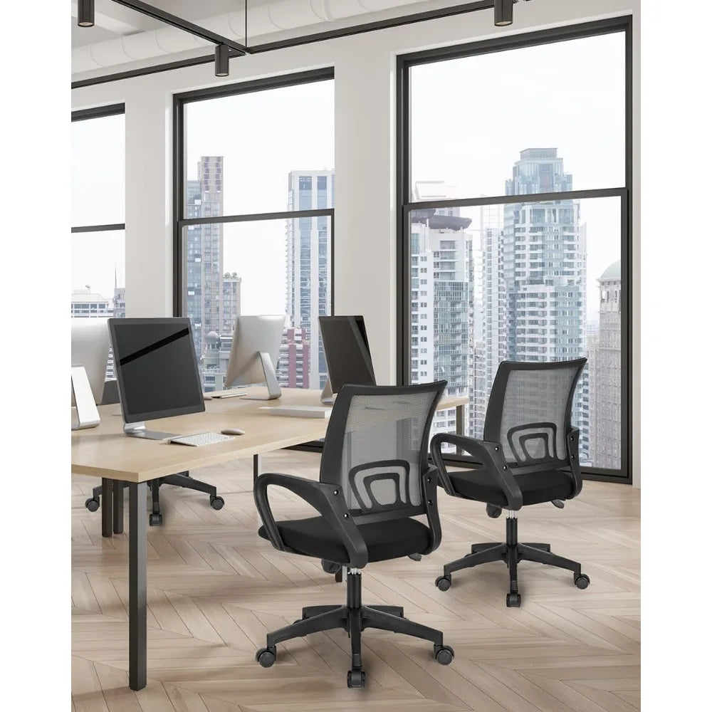 Ergonomic Mid-Back Mesh Office Chair with Adjustable Height and Lumbar Support for Comfortable Swivel Seating