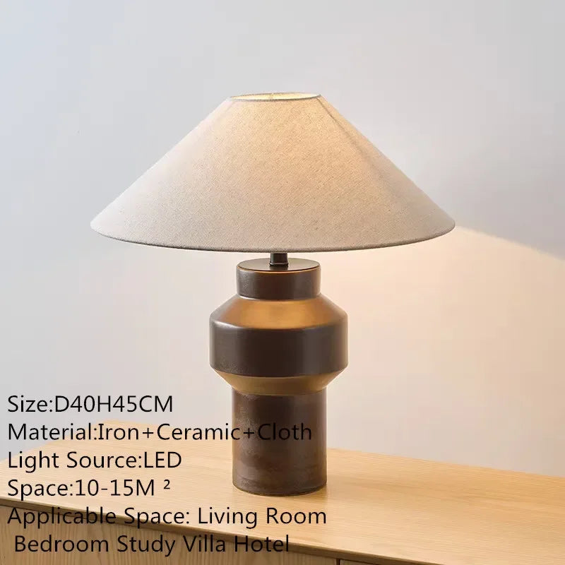 CEDRIC Contemporary Ceramic Table Lamp American Retro Creativity Living Room  Study Villa Hotel Homestay Desk Light