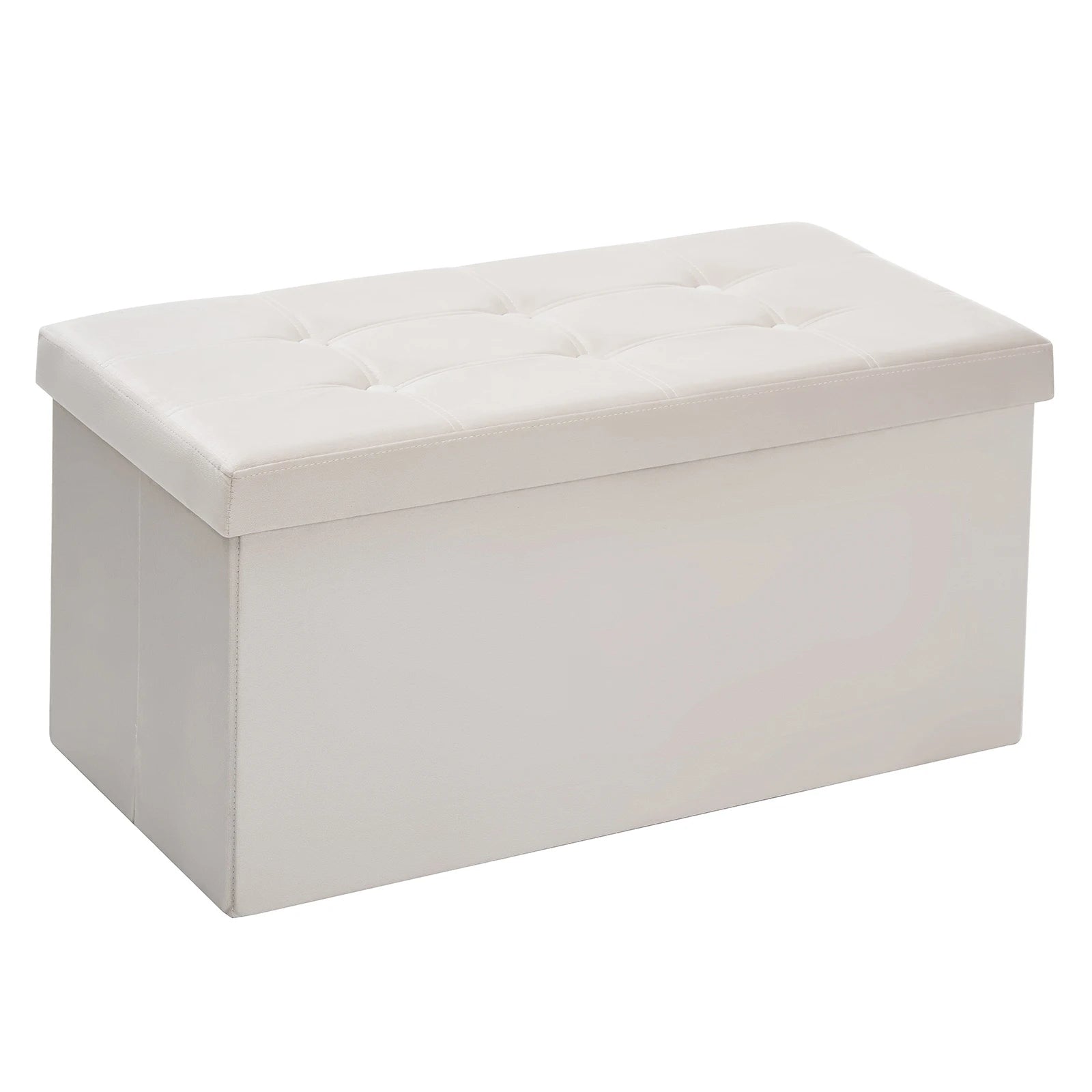 Folding Storage Ottoman Bench – 30″ Heavy-Duty Footstool with Storage