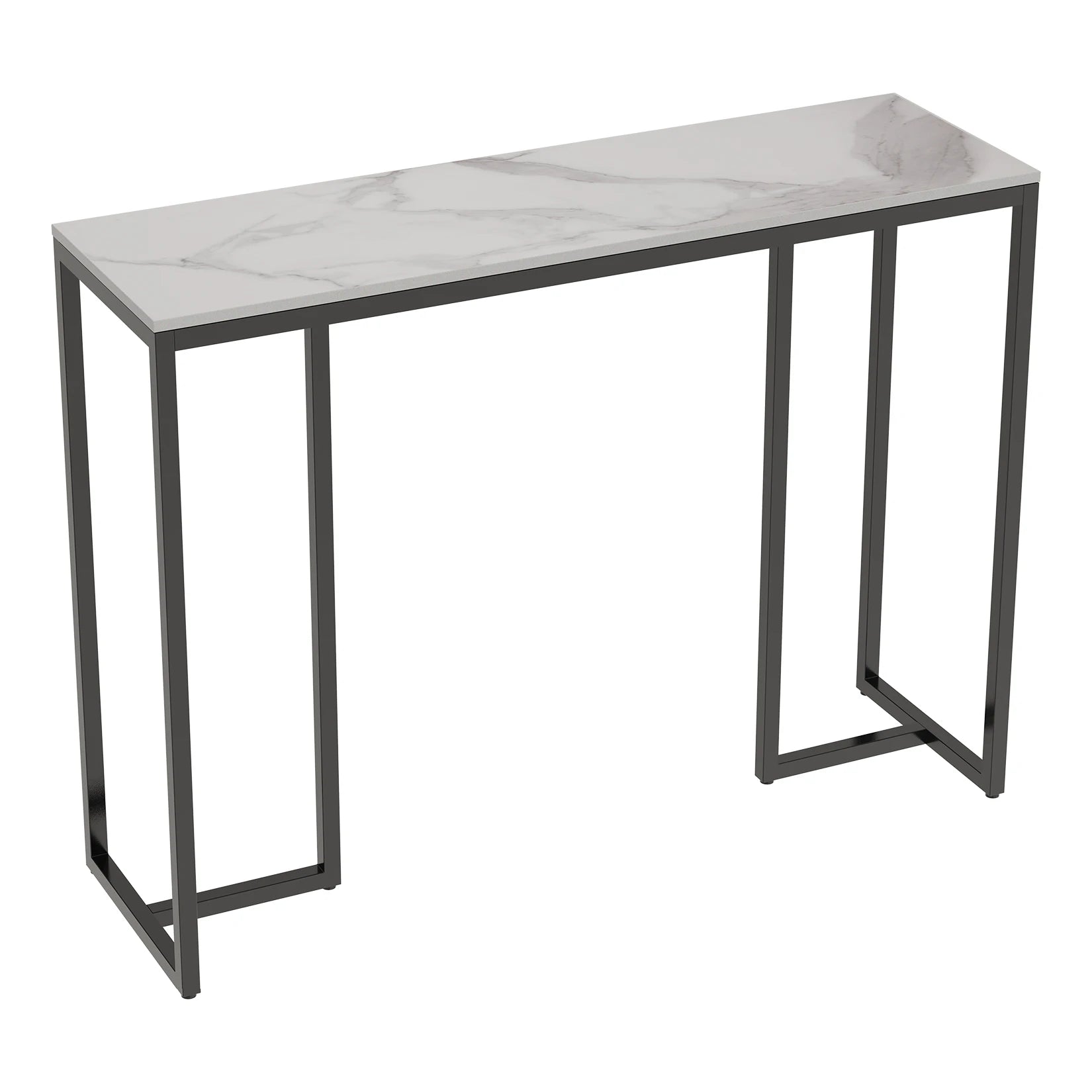 Marble Console Table Modern Accent Side Stand Sofa Entryway Hall Furniture Storage Display Table Metal Frame