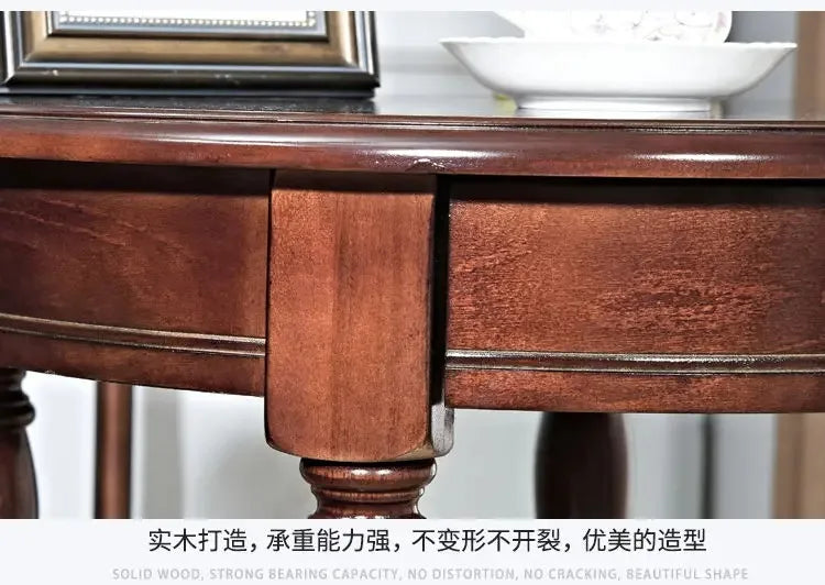 American Small Coffee Table Wooden Side Sofa Side Cabinet Small Round Table Living Room Telephone Casual Coffee Table