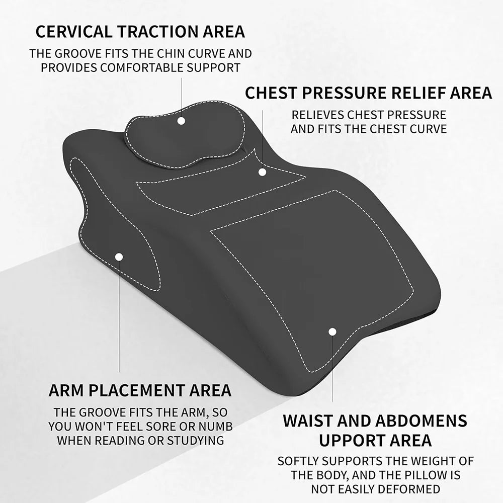 Bed Wedge Pillow for Acid Reflux or Sleeping with New Prone Position Ergonomic Pillow for Reading, Couple's Lying Pillow