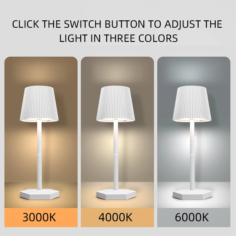 LED Touch Small Stripe Desk Lamp Rechargeable 3 Colors Desktop Night Light Creative Bedside Dining Room Decorative Lighting