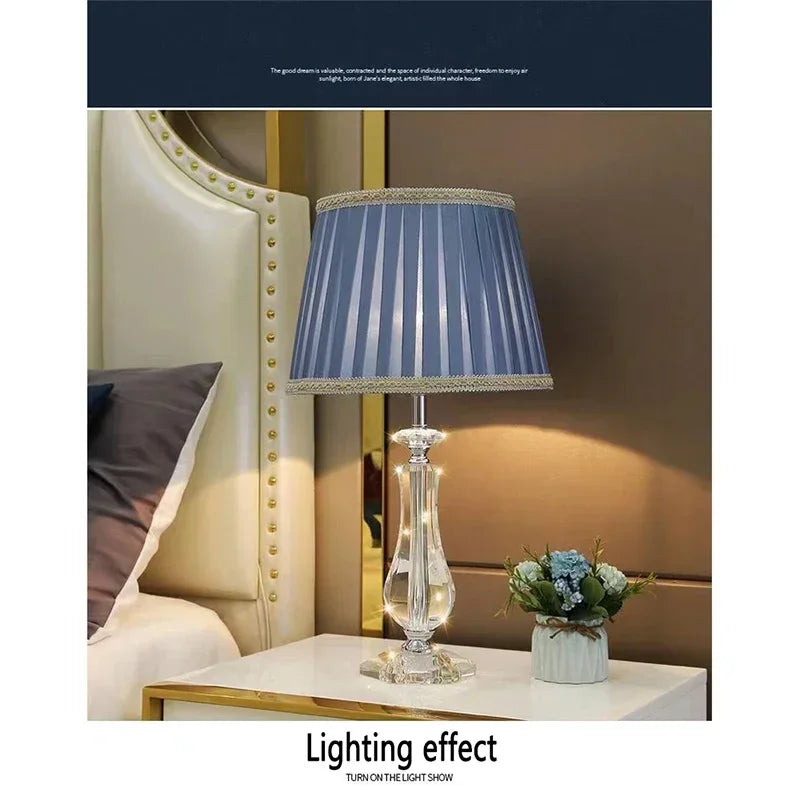 Contemporary Crystal Table Lamp Luxurious Living Room Bedroom Study LED Originality Bedside Desk Light