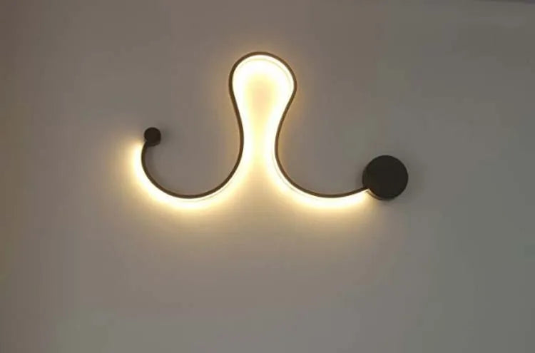 Black Modern Led Wall Sconce Lamp For Bedroom Living Room Hallway Stairs Home Minimalist Long Led Wall Light With Remote Control