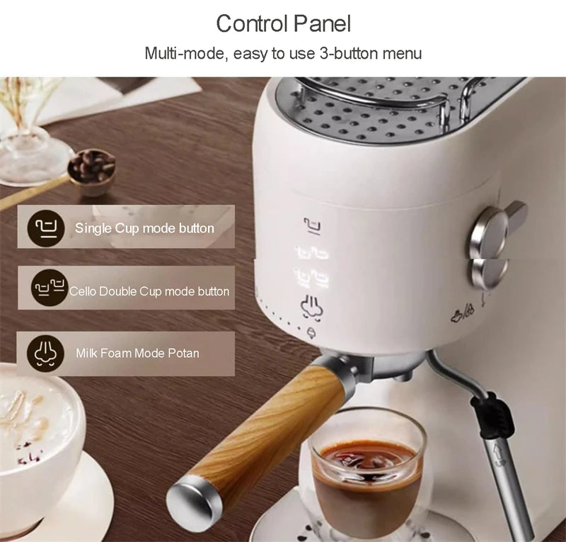 Professional Electric Espresso Coffee Maker – 15 Bar Italian Machine with Automatic Milk Frother