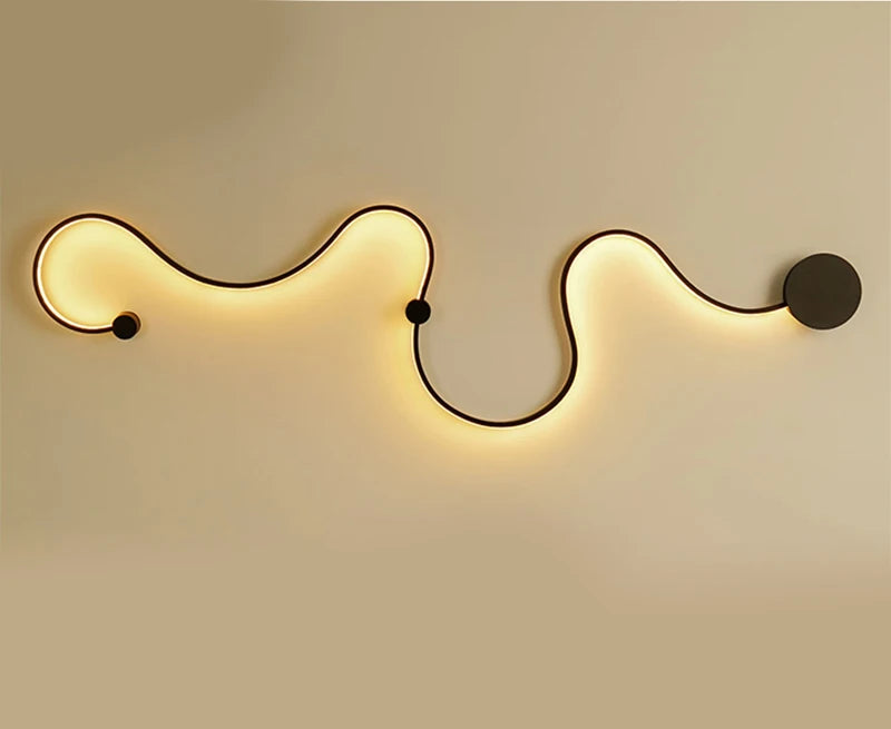 Black Modern Led Wall Sconce Lamp For Bedroom Living Room Hallway Stairs Home Minimalist Long Led Wall Light With Remote Control