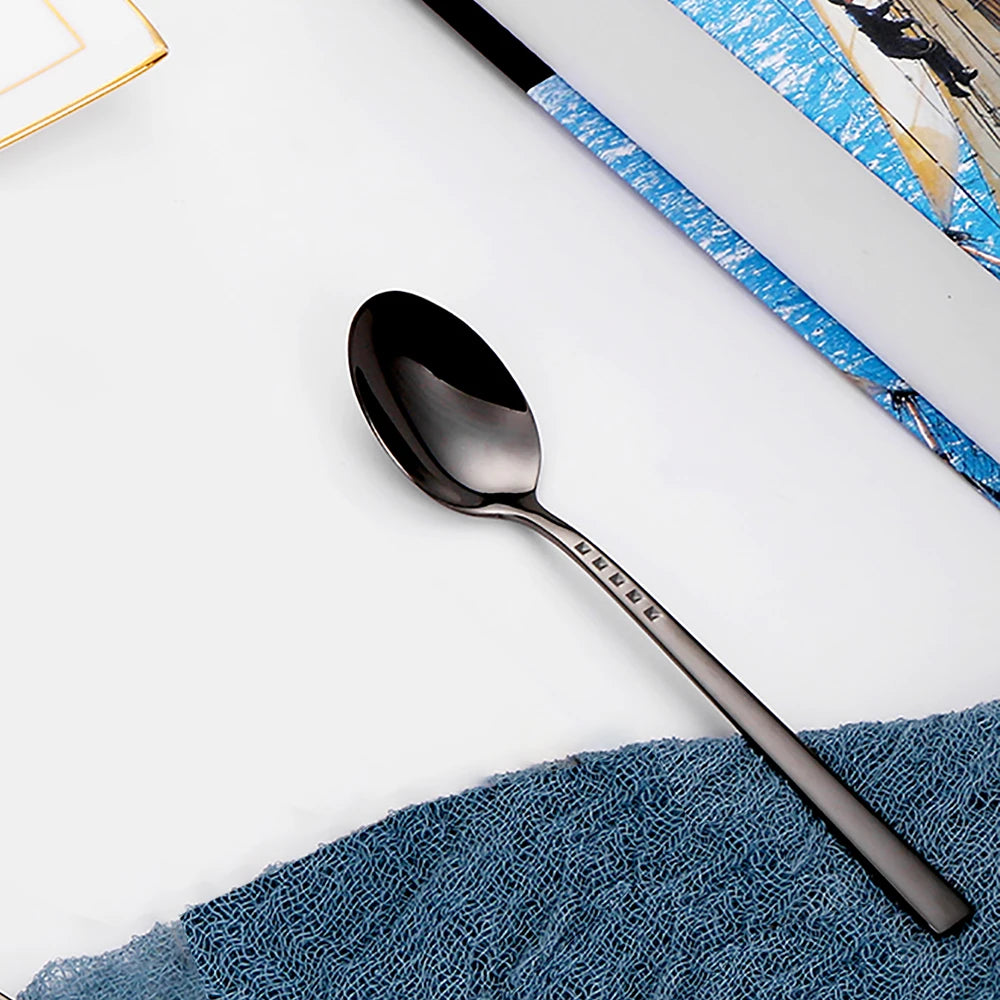 3/4/6/12Pcs Sliver Coffee Spoon Set Stainless Steel 304 Stirring Teaspoons Cake Dessert Spoon For Home Party Gold Tableware