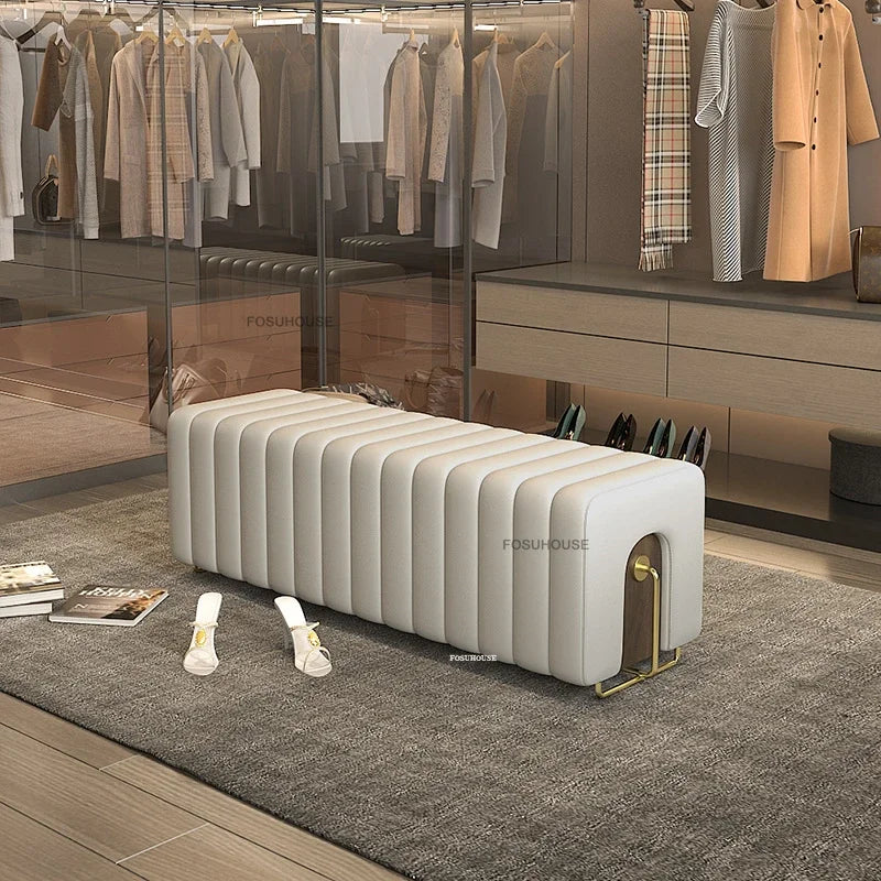 Nordic Luxury Hallway Ottoman Bench – Bedroom End & Shoe Cabinet Bench
