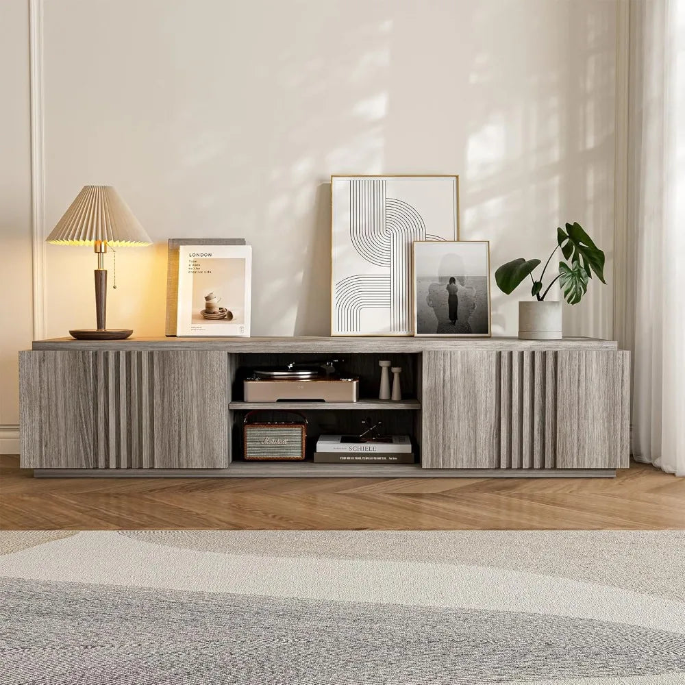 70-inch BELLEZE TV Stand with Oversized Drawers and 2-Tier Shelves for 75-inch TVs, Media Entertainment Center Console Table