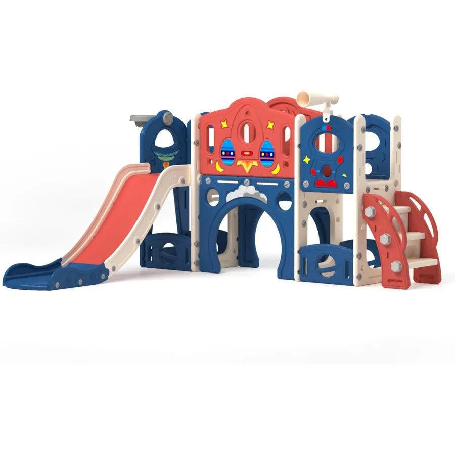 9-in-1 Castle Amusement Playground – Indoor & Outdoor Toddler Playset with Slide