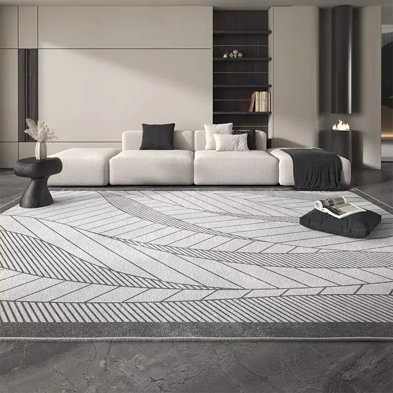 VIKAMA High-End Living Room And Bedroom Large Area Warmth Carpet, Gray Simple Floor Mat, Easy To Clean Home Decoration