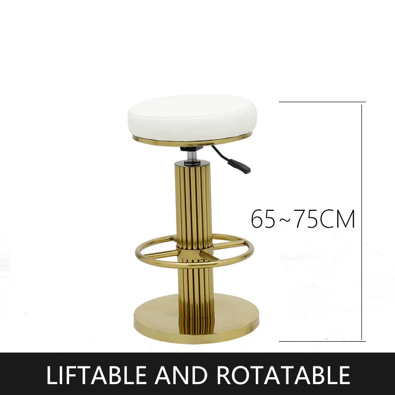Height-Adjustable Swivel Bar Stools – Stainless Steel Gold Counter Chairs