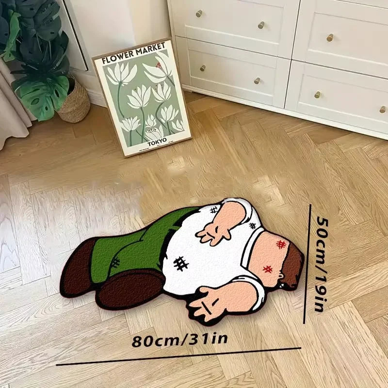 Cartoon Imitation Cashmere Floor Mat Irregular Living Room Anti-Slip Rug Bedroom Stain-Resistant Decorative Rug