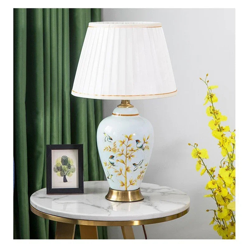 CEDRIC Contemporary ceramics Table Lamp American luxurious Living Room Bedroom  Bedside Desk Light Hotel engineering Decorative