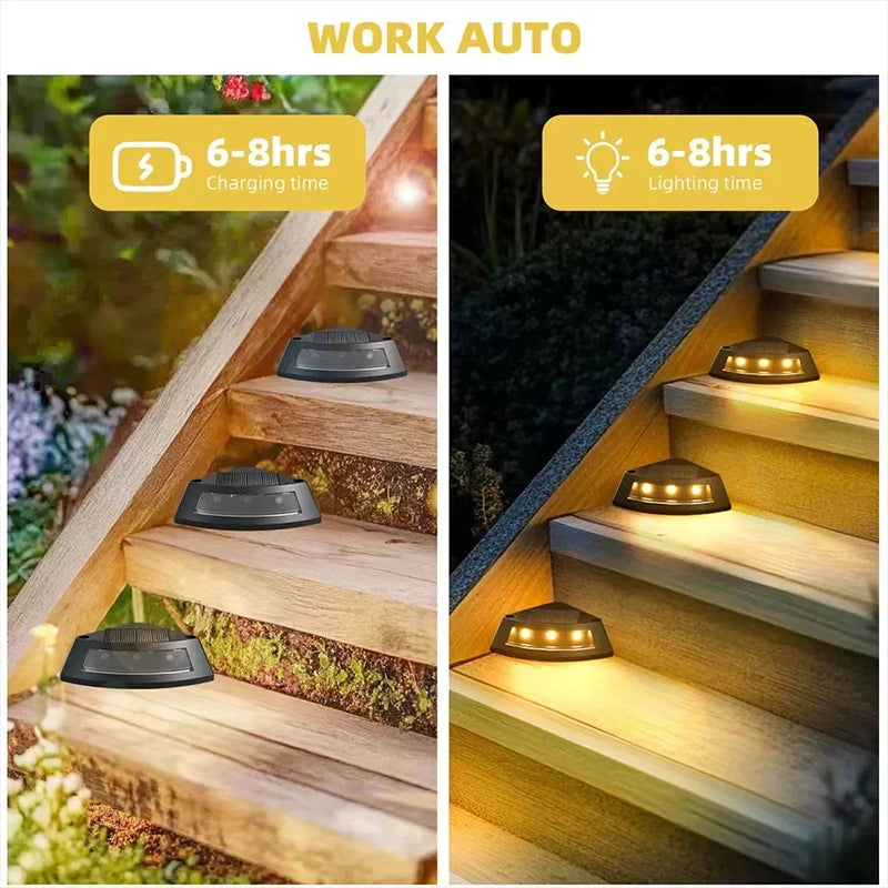Solar Step Lights for Outside, Stair Light Waterproof IP65, Outdoor for Yard, Porch, Front Door, Patio, Deck