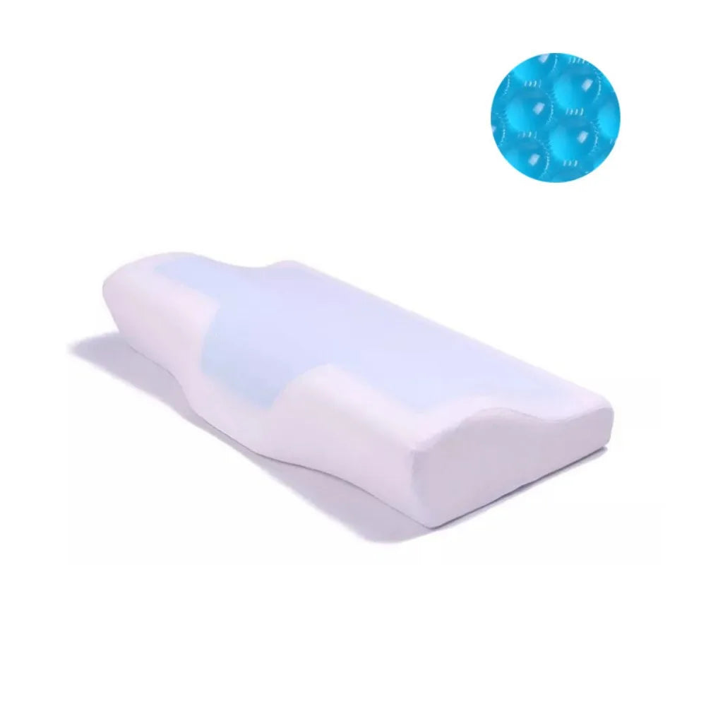 2025 Cooling Gel Memory Foam Pillow Summer Ice Silk Butterfly Shape Slow Rebound Pillow for Neck Pain Relief
