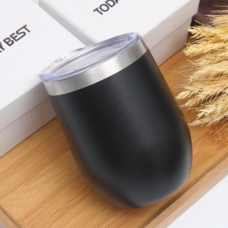 Stemless 12oz Insulated Wine Tumbler – Double-Wall Stainless Steel Travel Cup