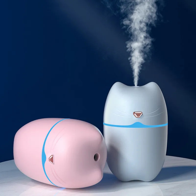 3 in 1 Cute Cat Air Humidifier Diffuser USB Mist Maker Mini Humidificador with night light