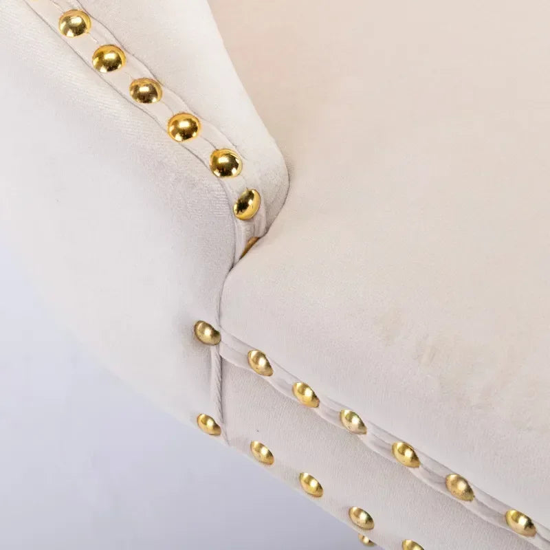 Beige Swivel Velvet Bar Stools – Adjustable Height with Tufted Back (Set of 2)