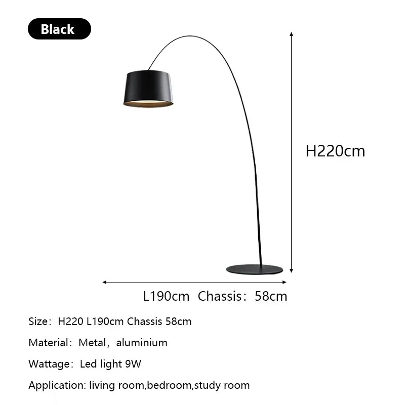Modern Minimalist Led Floor Lamps Nordic Arc Living Room Sofa Stand Light Bedroom Bedside Lamp Decoration Home Lighting Fixtures
