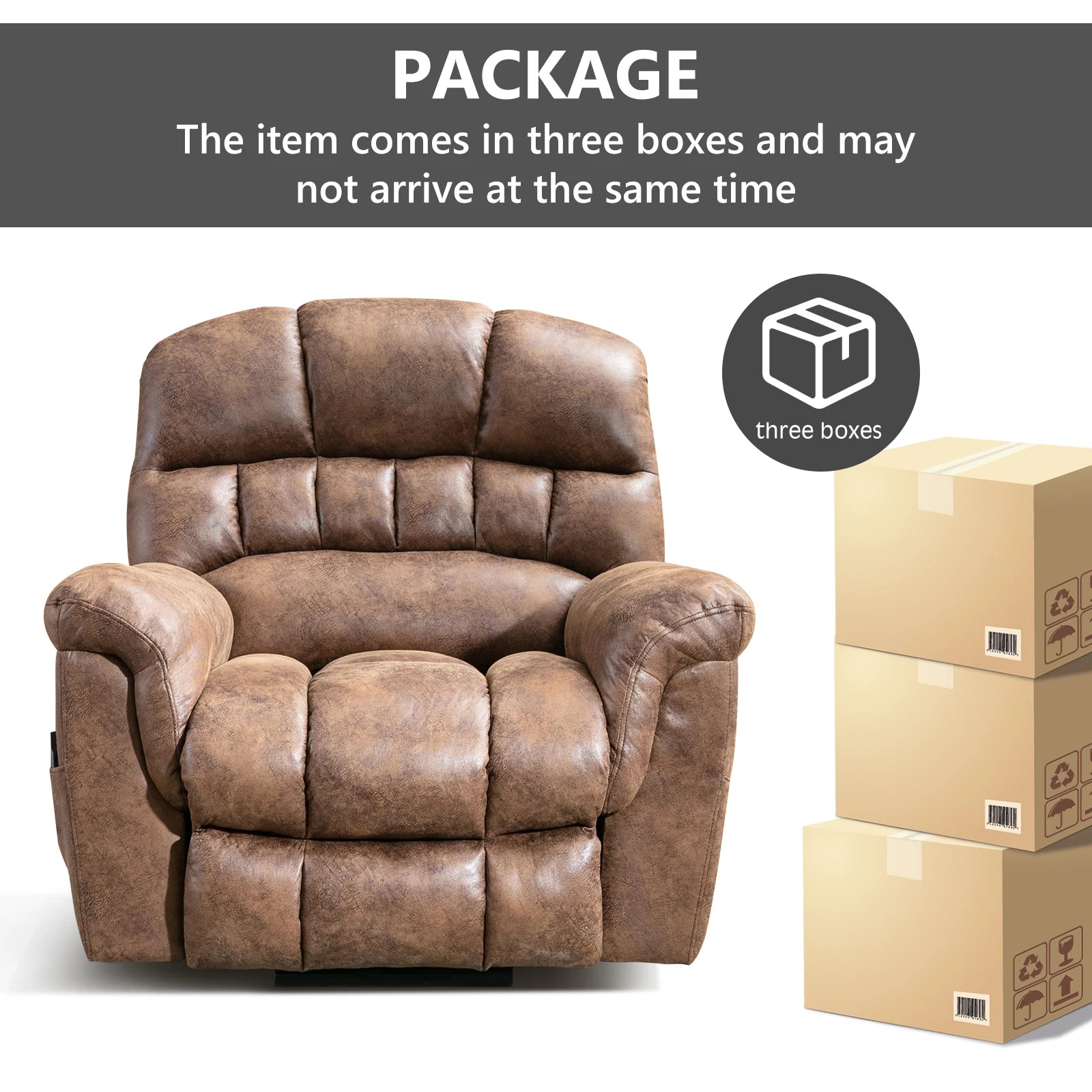 Large Power Lift Recliner Chairs with Massage and Heat for Elderly Big People, Heavy Duty Electric Faux Leather Reclining Chairs