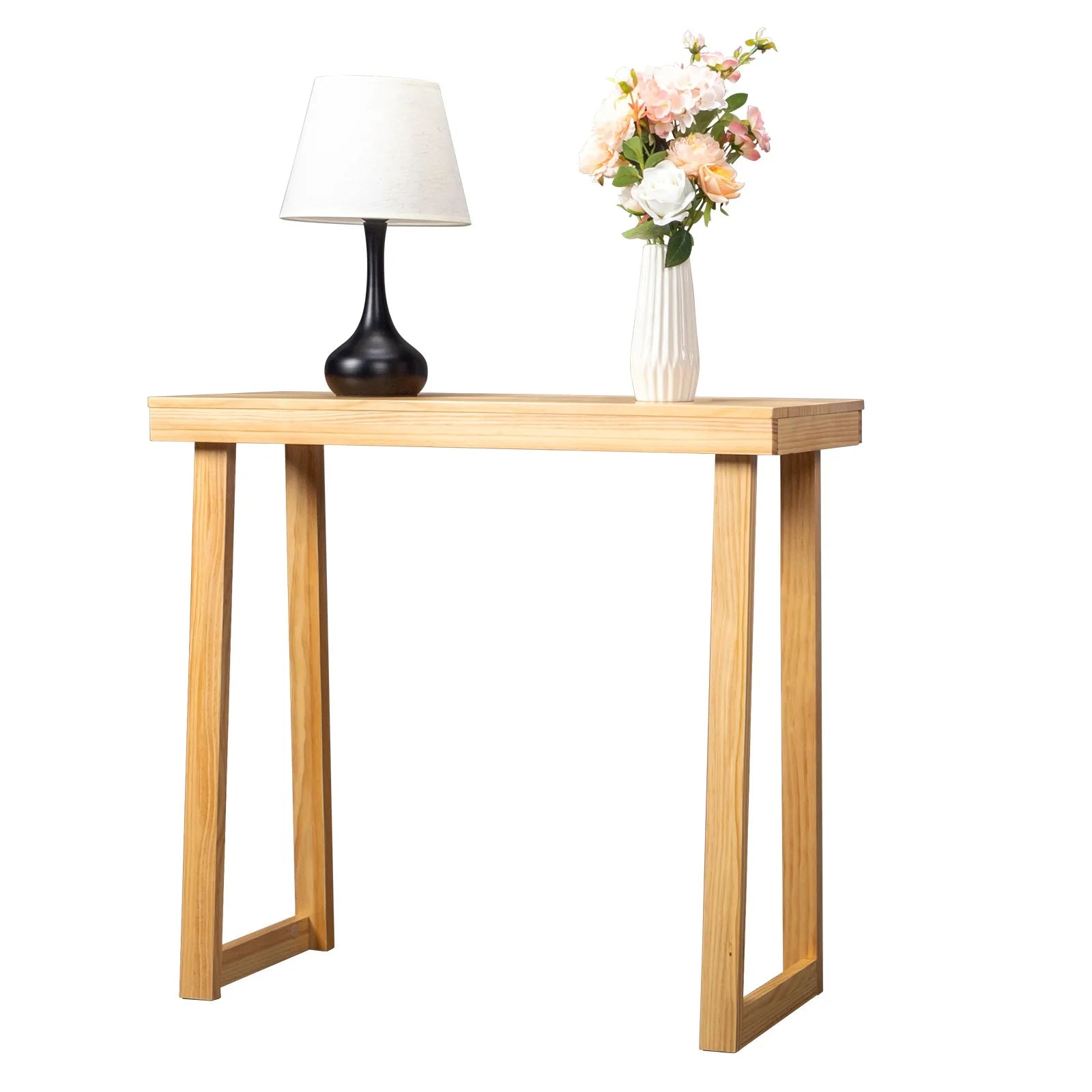 Console Table Entryway for Hallway Behind Couch Sofa for Living Room Blonde