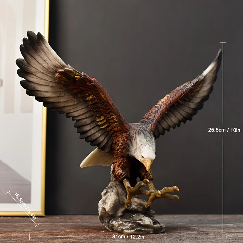 1pc Modern Abstract Resin Eagle Statue Majestic Winged Creature Intricate Detailing Living Room Office Decor Gift 18.5cm